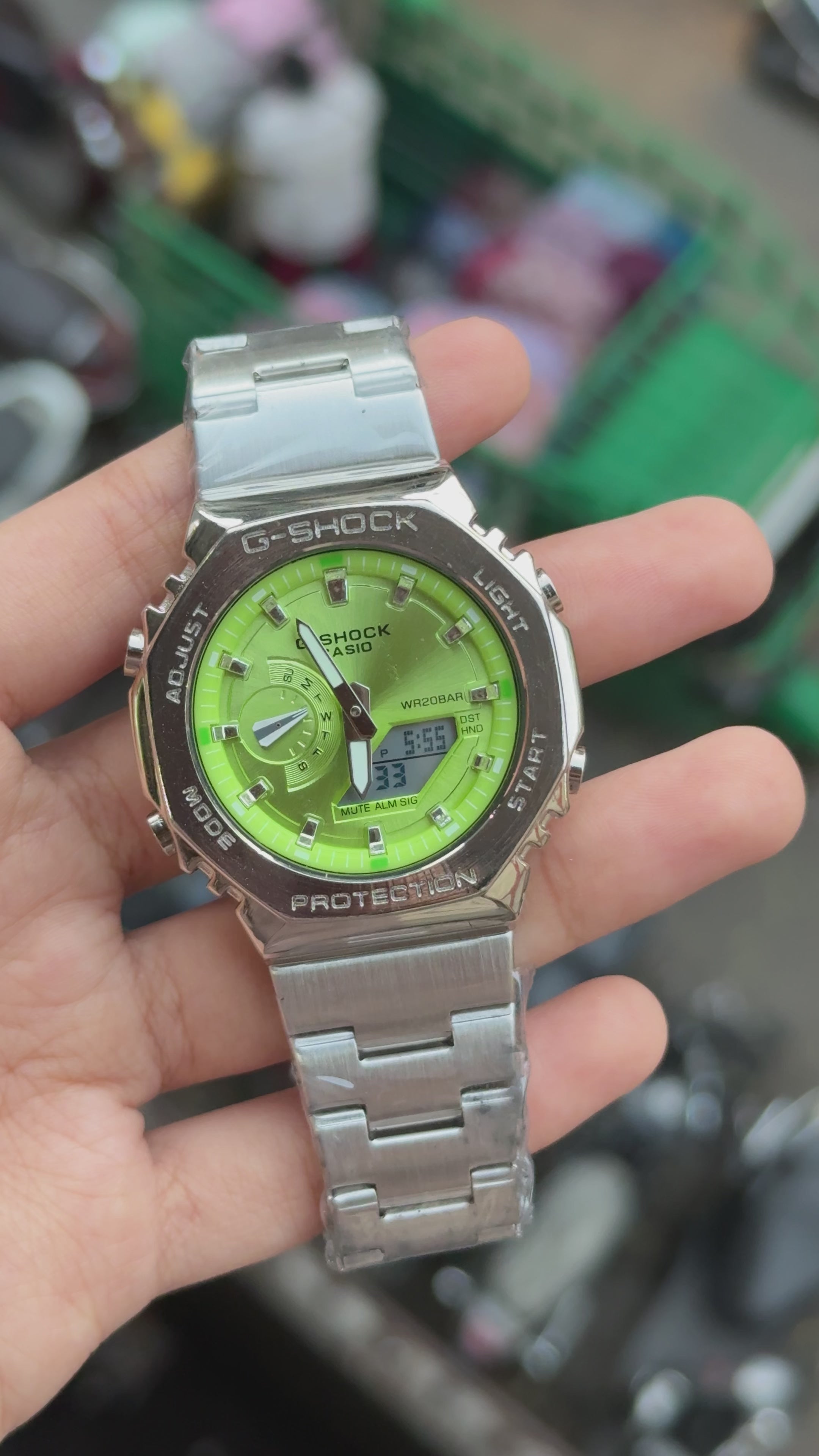 G-Shock GM-2110D All Working Silver Green