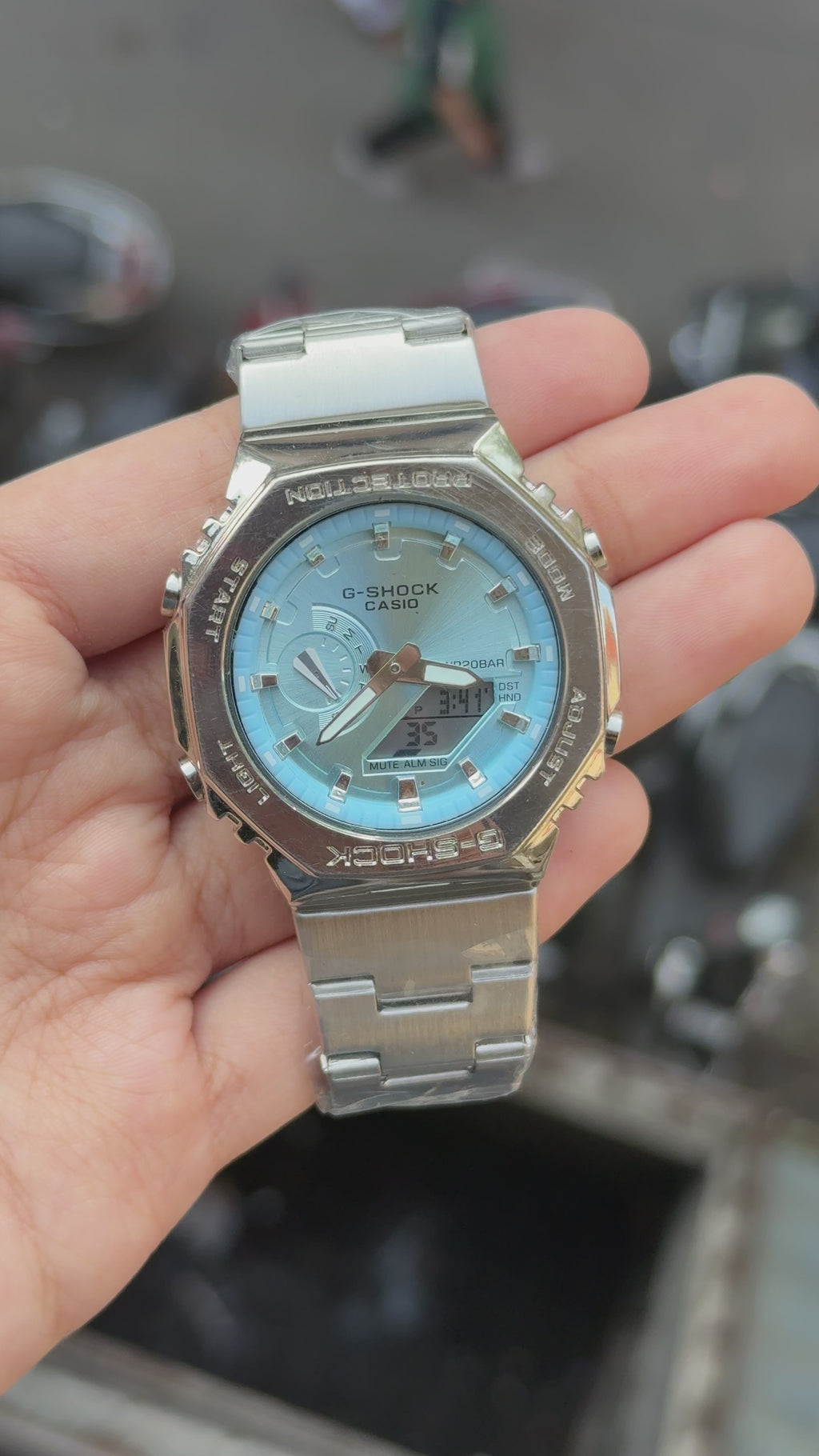 G-Shock GM-2110D All Working Silver Sky Blue