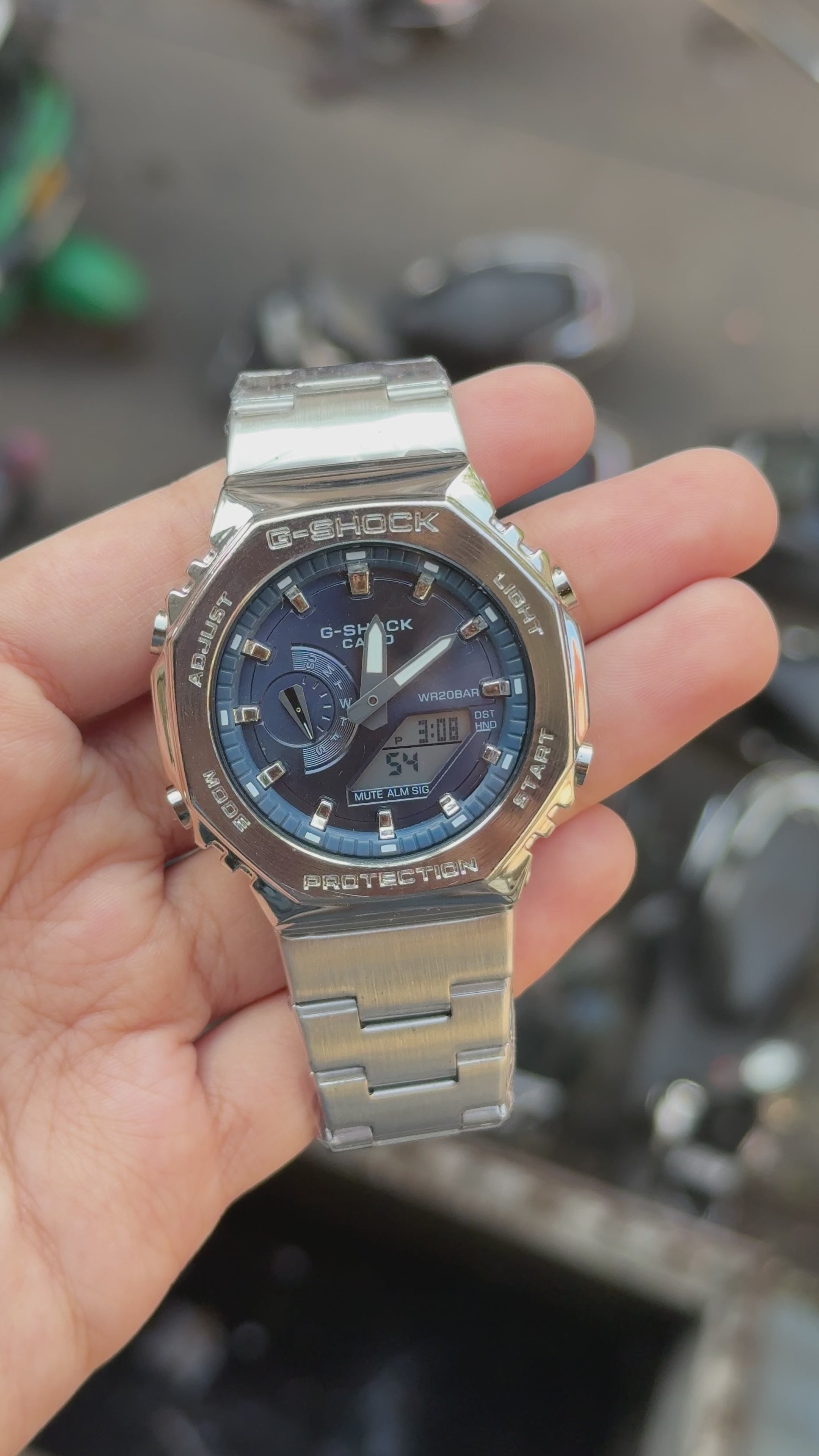 G-Shock GM-2110D All Working Silver Blue